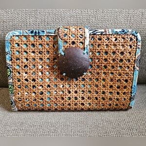 Vera Bradley Tiki Clutch Bali Blue Lined Purse